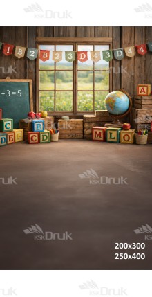 Tło fotograficzne „Rustykalna klasa – szkolna przygoda” | 4129